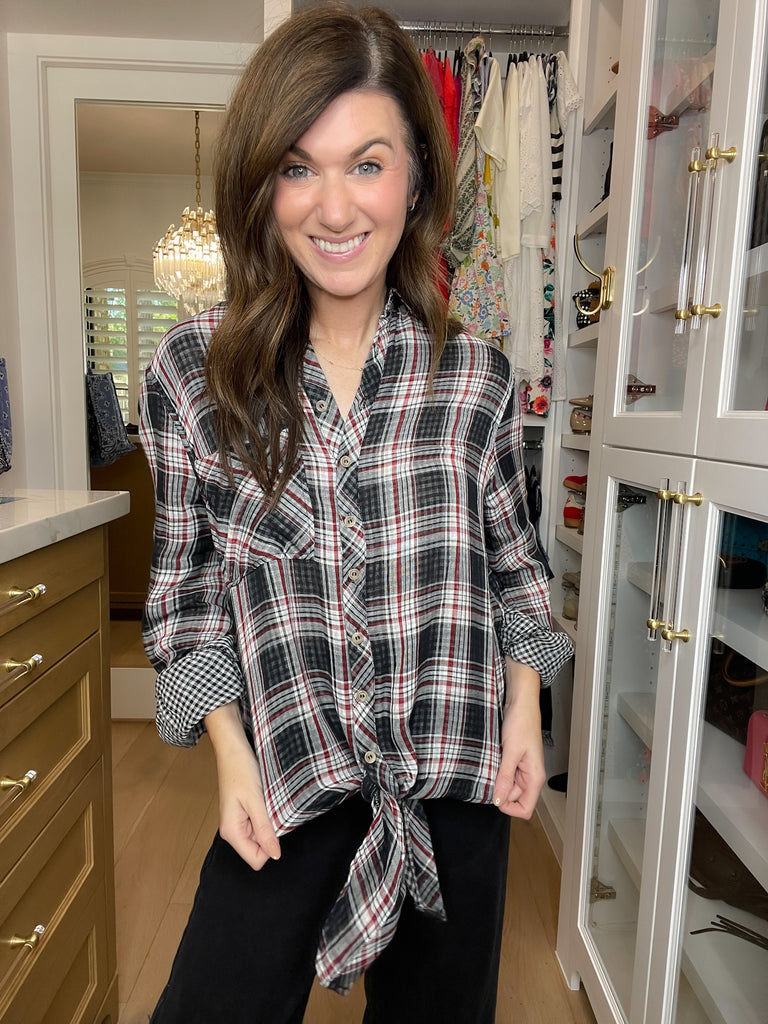 Gather Round Plaid Button Down