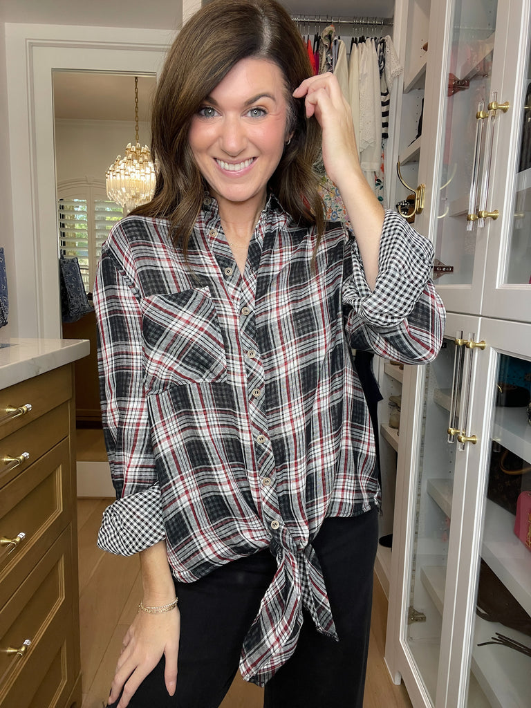 Gather Round Plaid Button Down