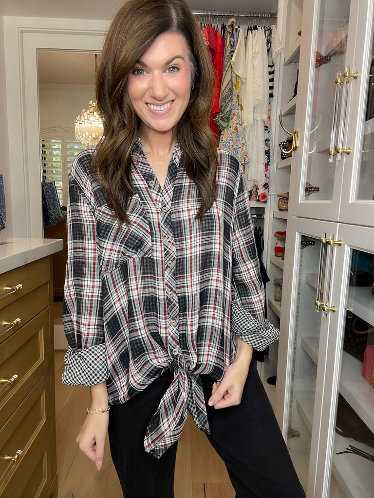 Gather Round Plaid Button Down
