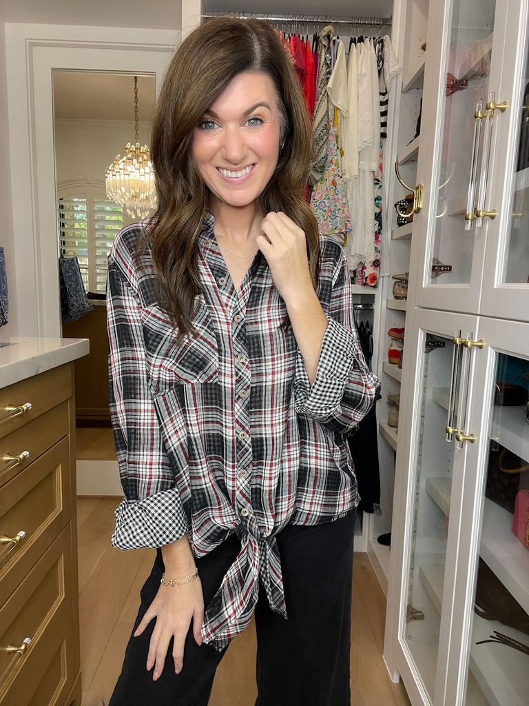 Gather Round Plaid Button Down