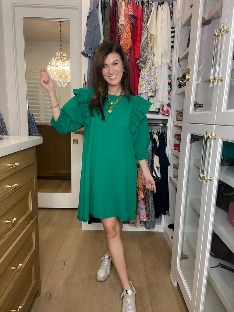 Daily Practice Terry Sweatshirt Dress in Green