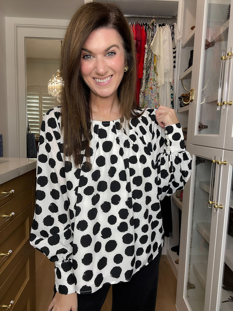 Modern Muse Polka Dot Top