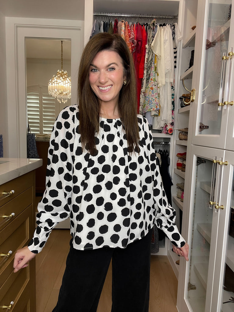 Modern Muse Polka Dot Top