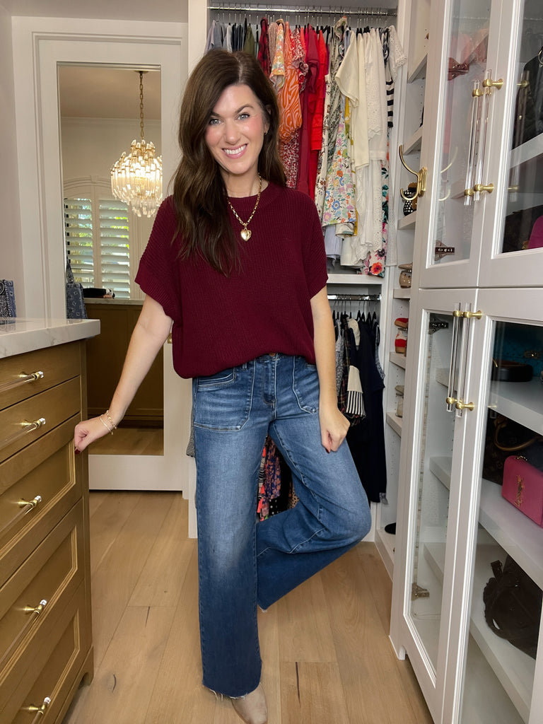 Risen Delaney Mid Rise Wide Leg Jeans