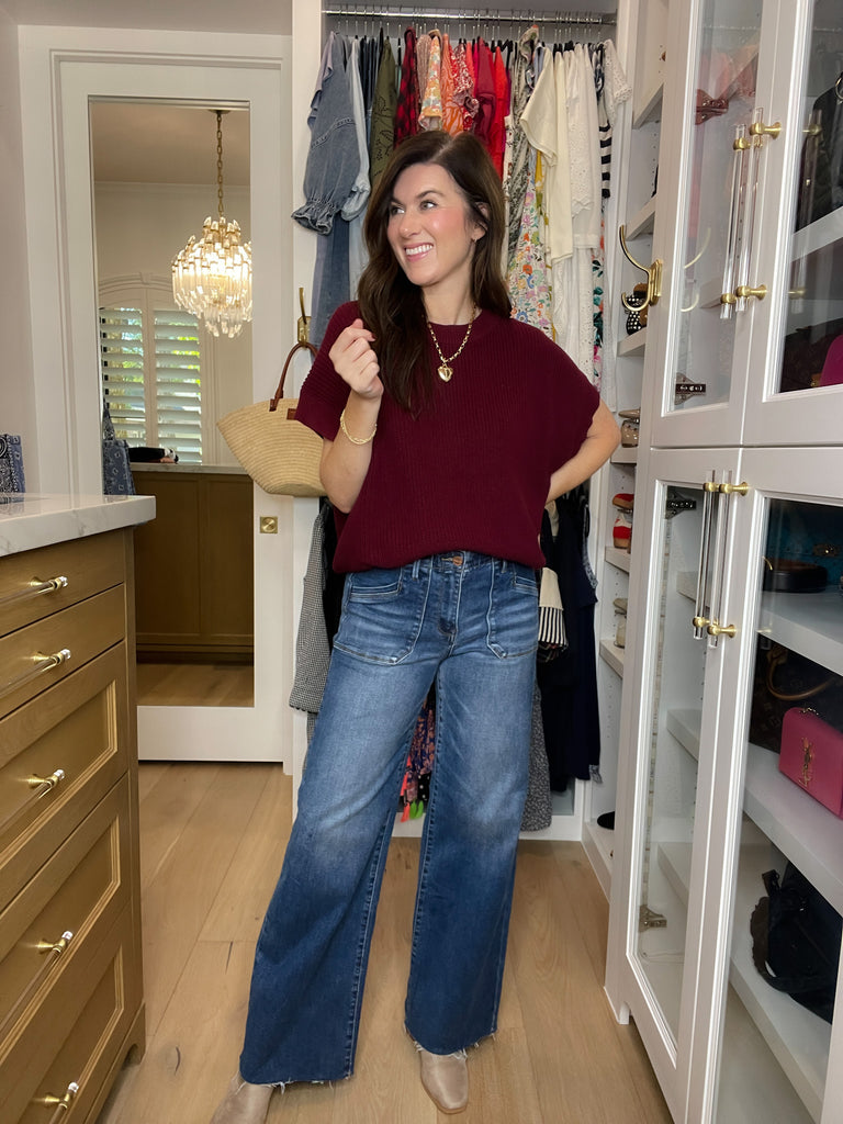 Risen Delaney Mid Rise Wide Leg Jeans