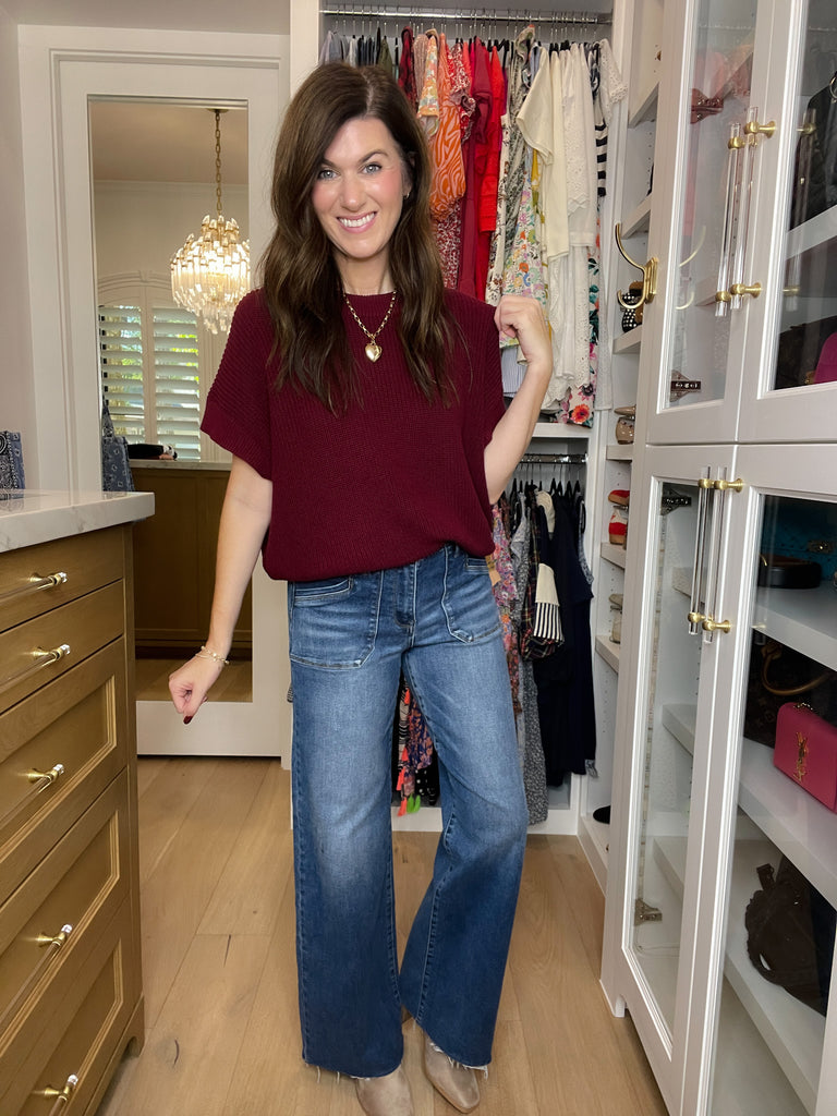 Risen Delaney Mid Rise Wide Leg Jeans
