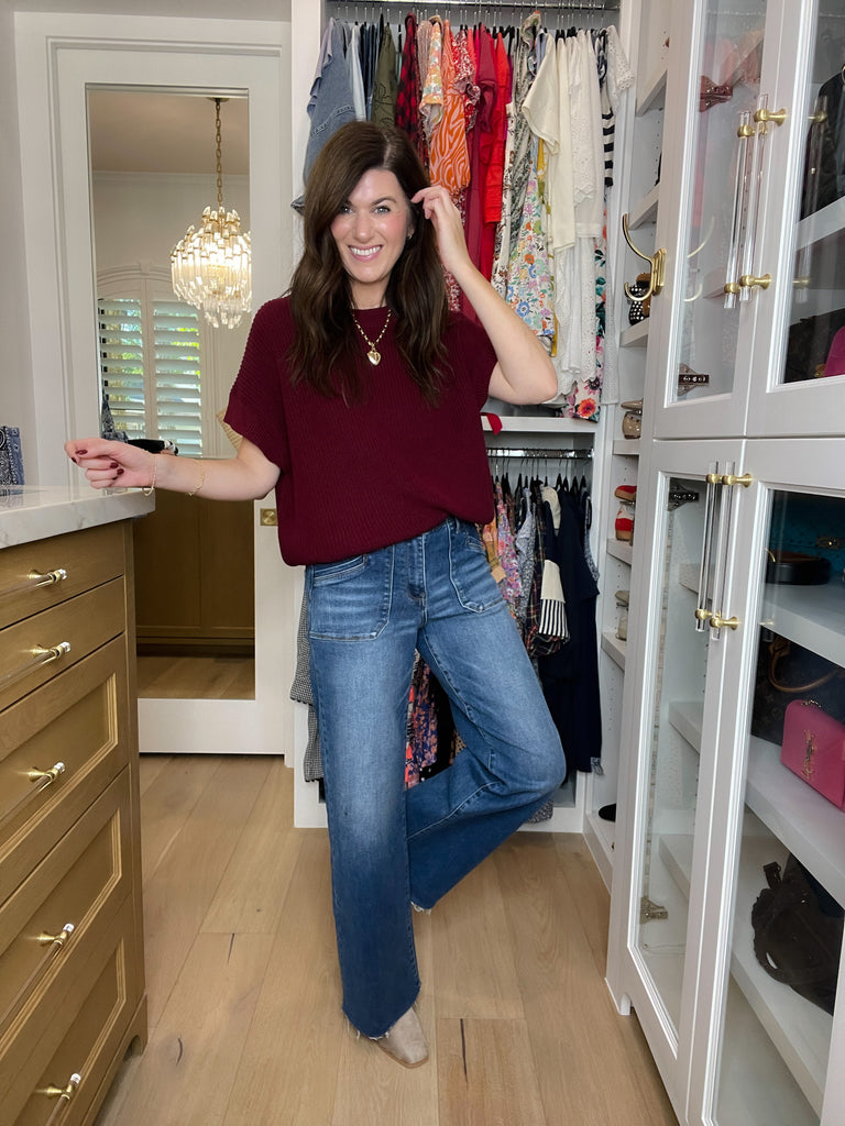 Risen Delaney Mid Rise Wide Leg Jeans