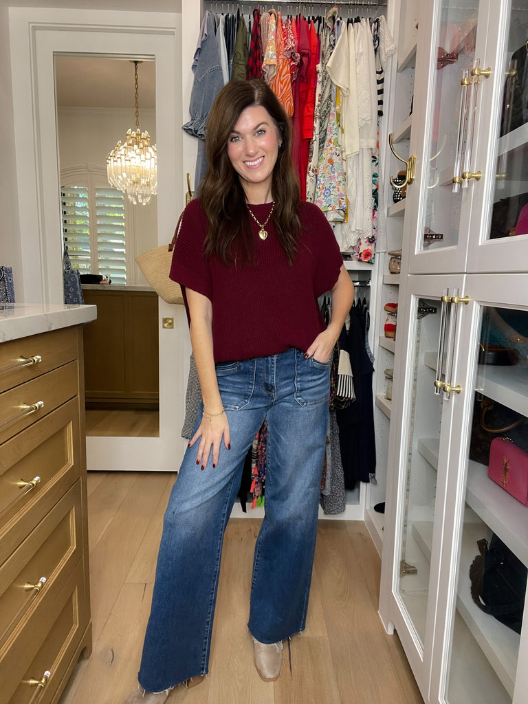 Risen Delaney Mid Rise Wide Leg Jeans