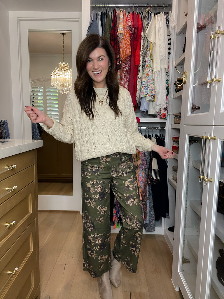 Wildflower Way Jeans in Olive