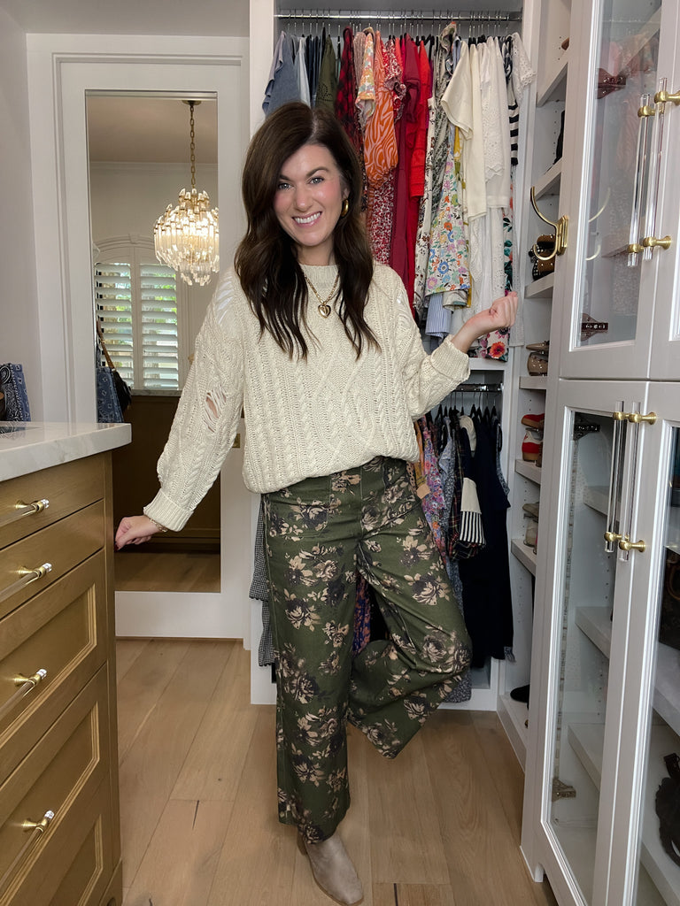 Wildflower Way Jeans in Olive