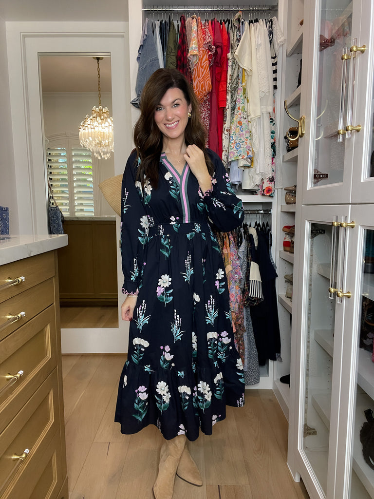 Floral Keepsake Midi Dress in Navy