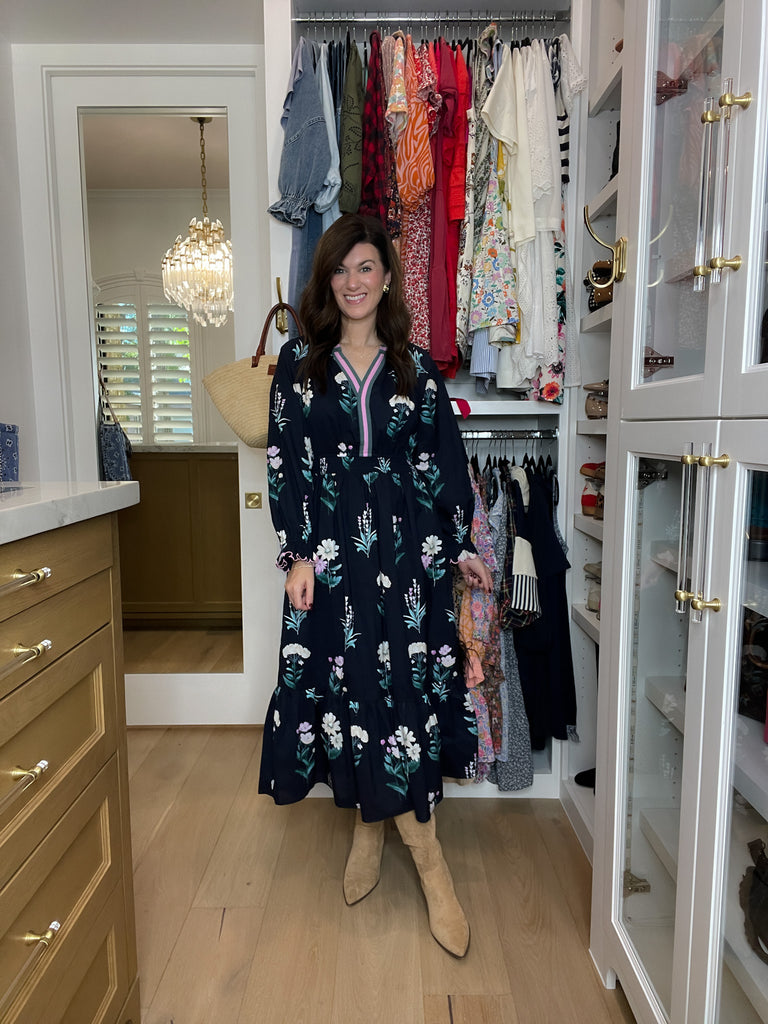 Floral Keepsake Midi Dress in Navy