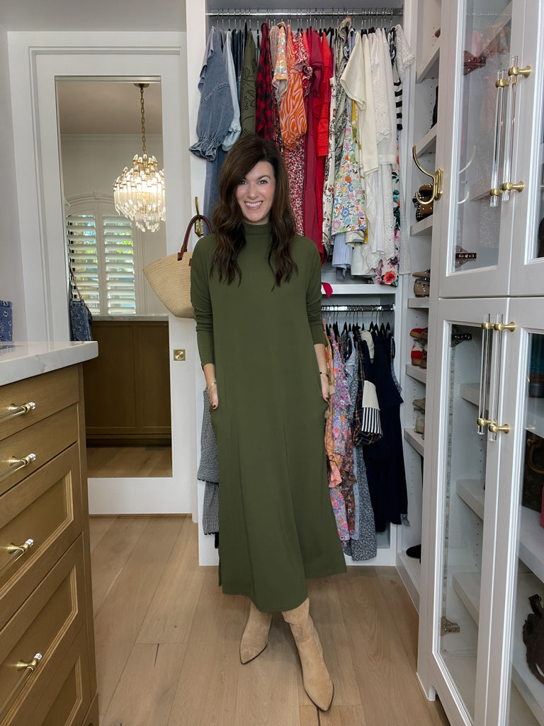 Everyday Ease Midi Dress in Olive
