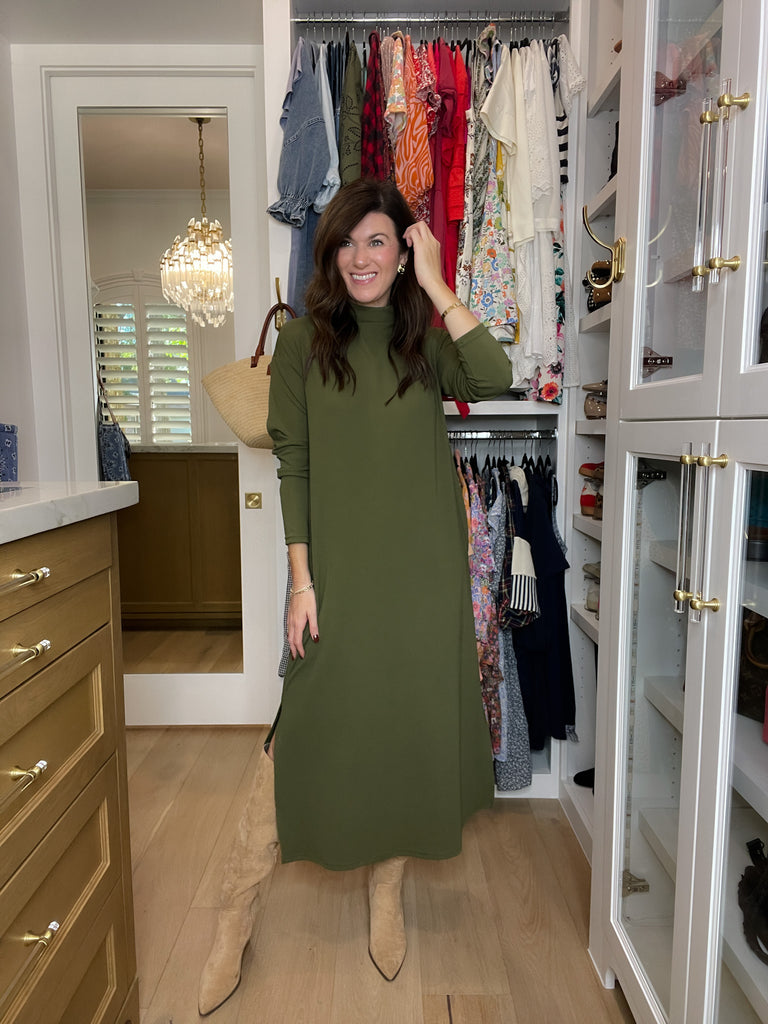 Everyday Ease Midi Dress in Olive