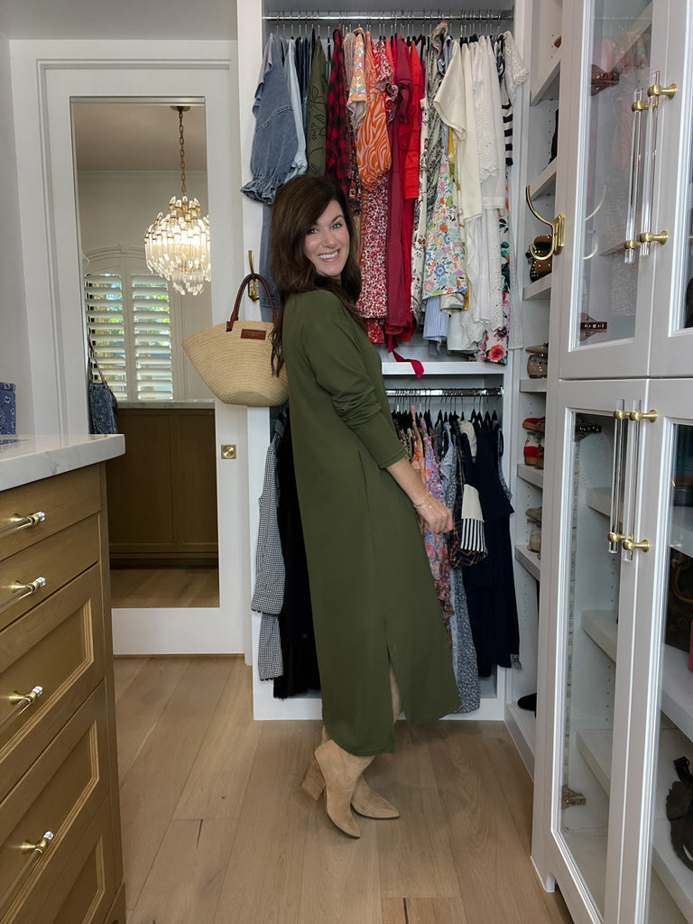 Everyday Ease Midi Dress in Olive