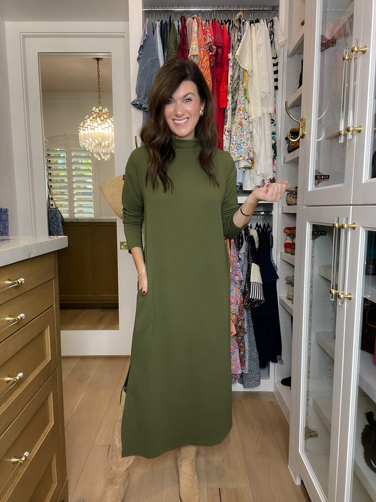 Everyday Ease Midi Dress in Olive