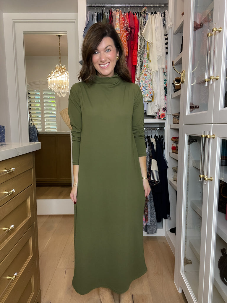 Everyday Ease Midi Dress in Olive