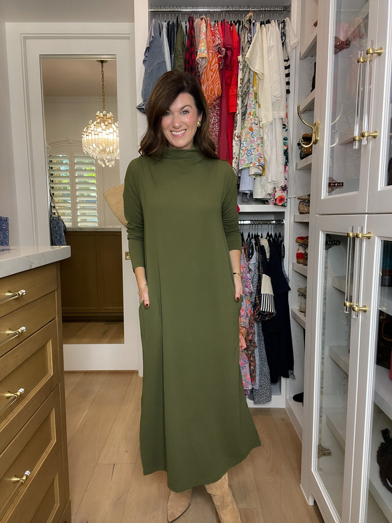 Everyday Ease Midi Dress in Olive