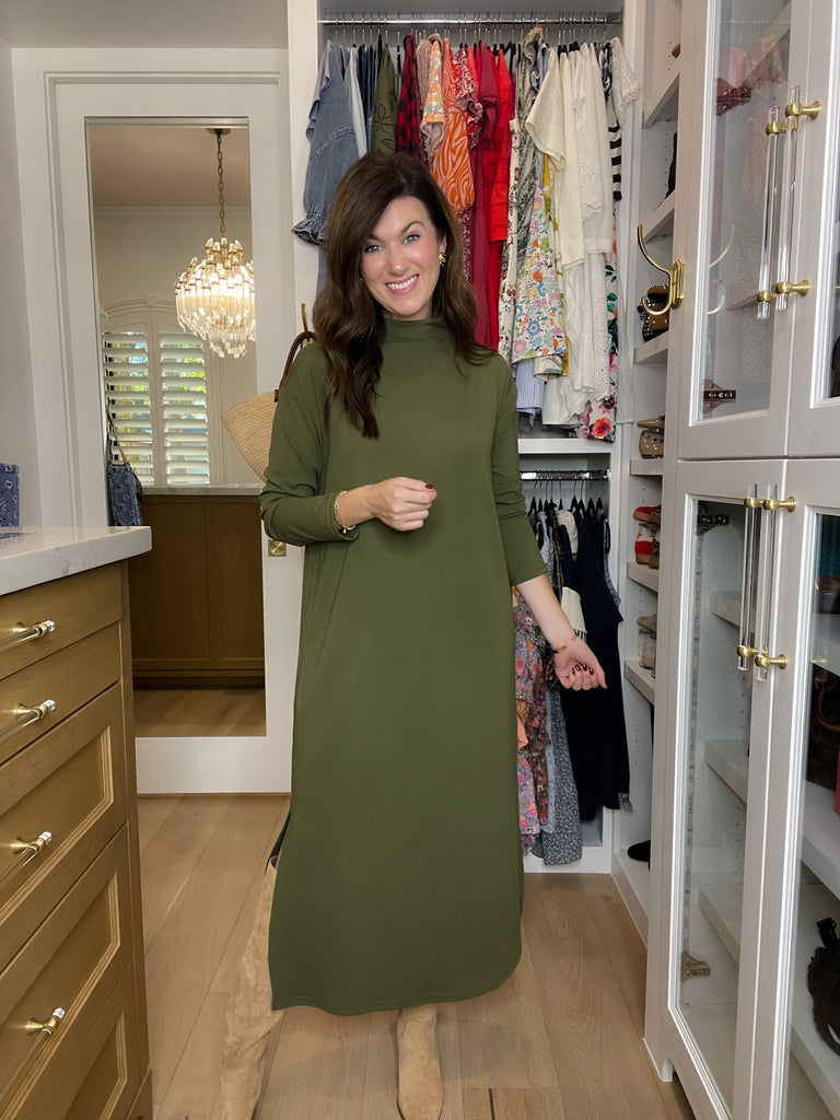 Everyday Ease Midi Dress in Olive