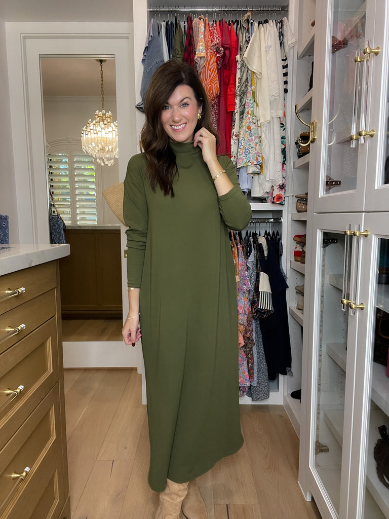 Everyday Ease Midi Dress in Olive