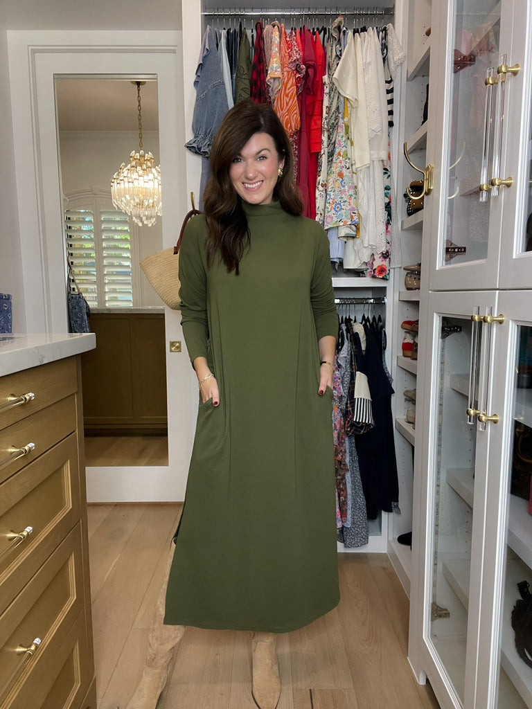 Everyday Ease Midi Dress in Olive