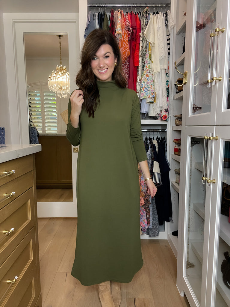 Everyday Ease Midi Dress in Olive