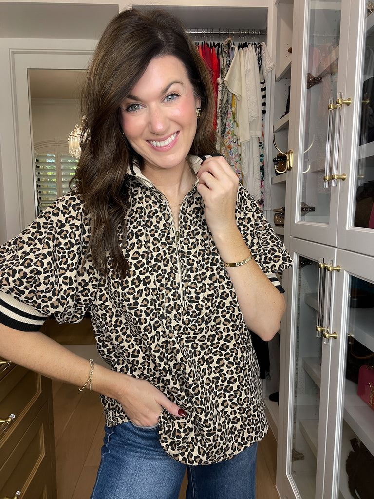 Pick a Side Leopard Top in Black