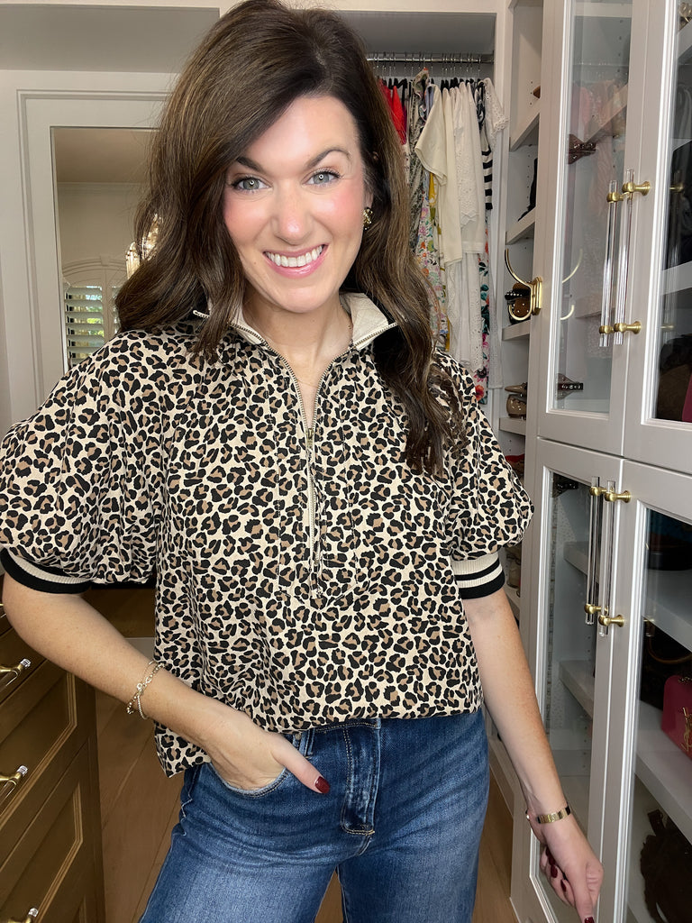 Pick a Side Leopard Top in Black