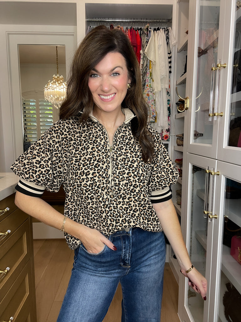 Pick a Side Leopard Top in Black