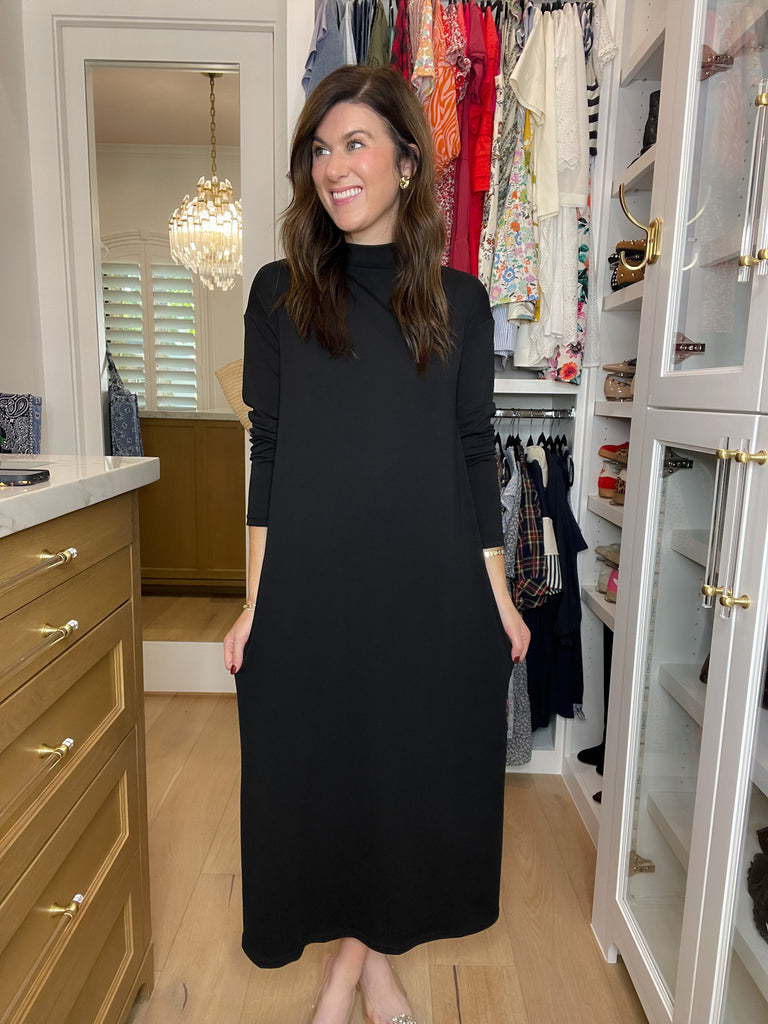 Everyday Ease Midi Dress in Black