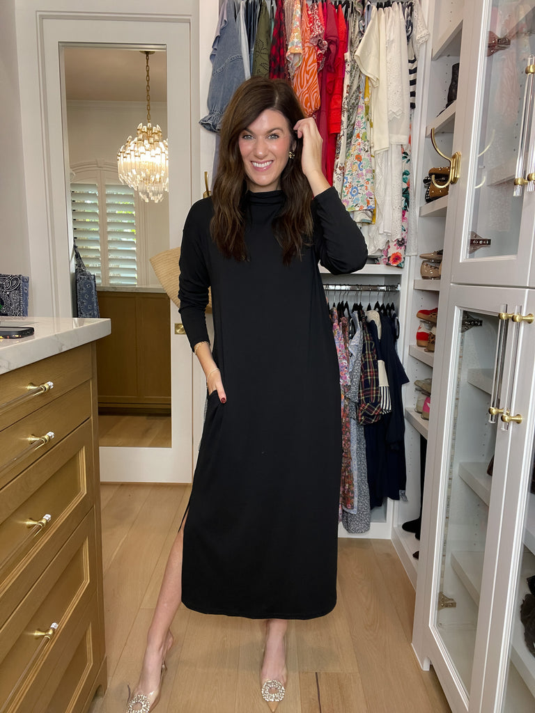 Everyday Ease Midi Dress in Black