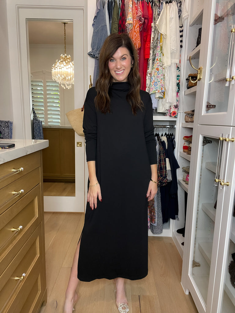 Everyday Ease Midi Dress in Black