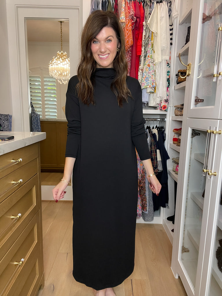 Everyday Ease Midi Dress in Black