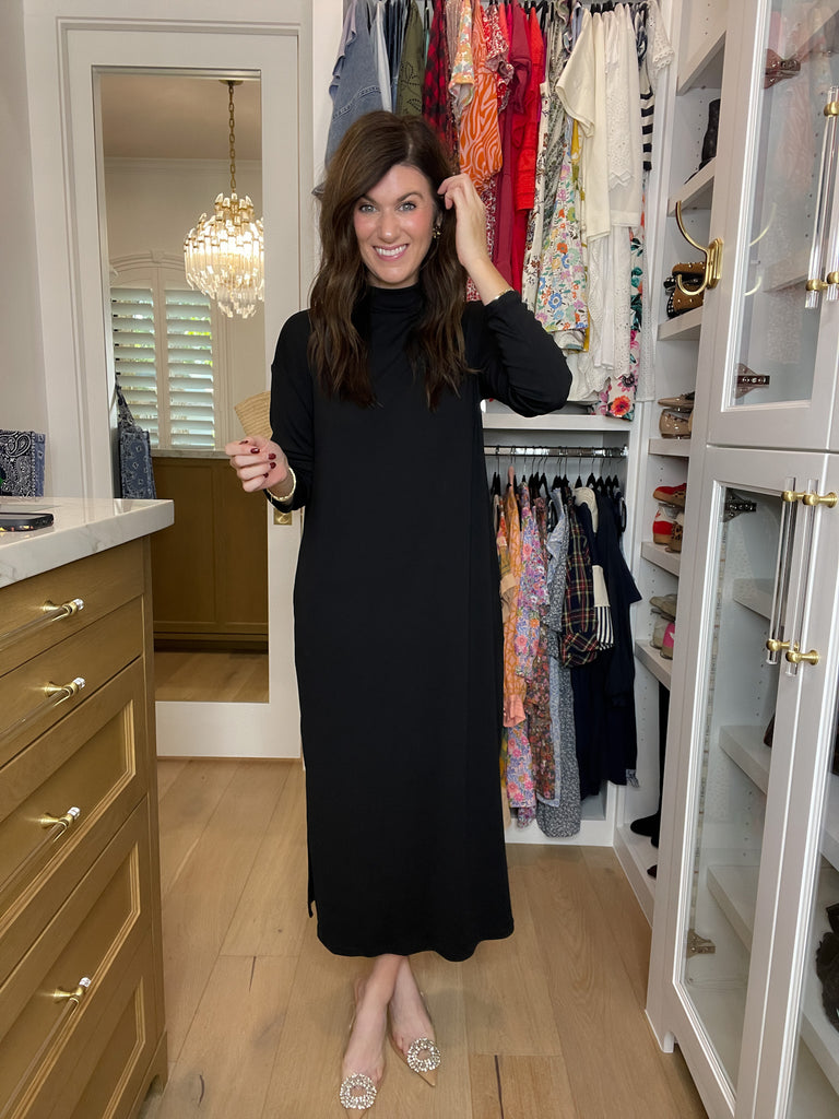 Everyday Ease Midi Dress in Black
