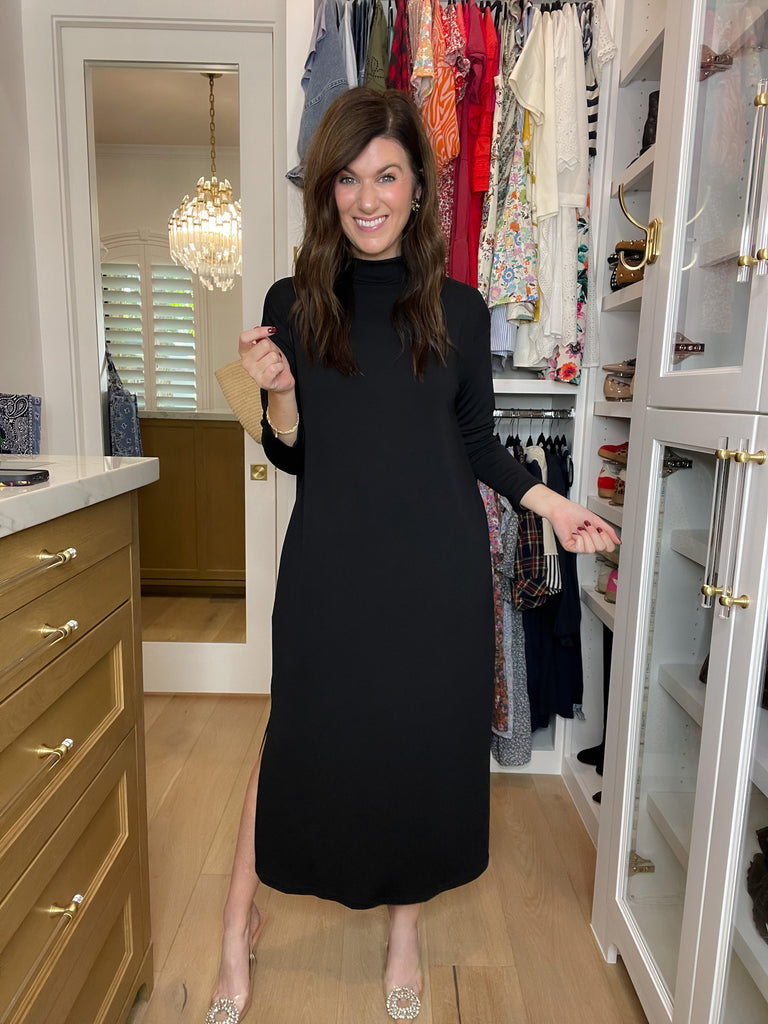 Everyday Ease Midi Dress in Black