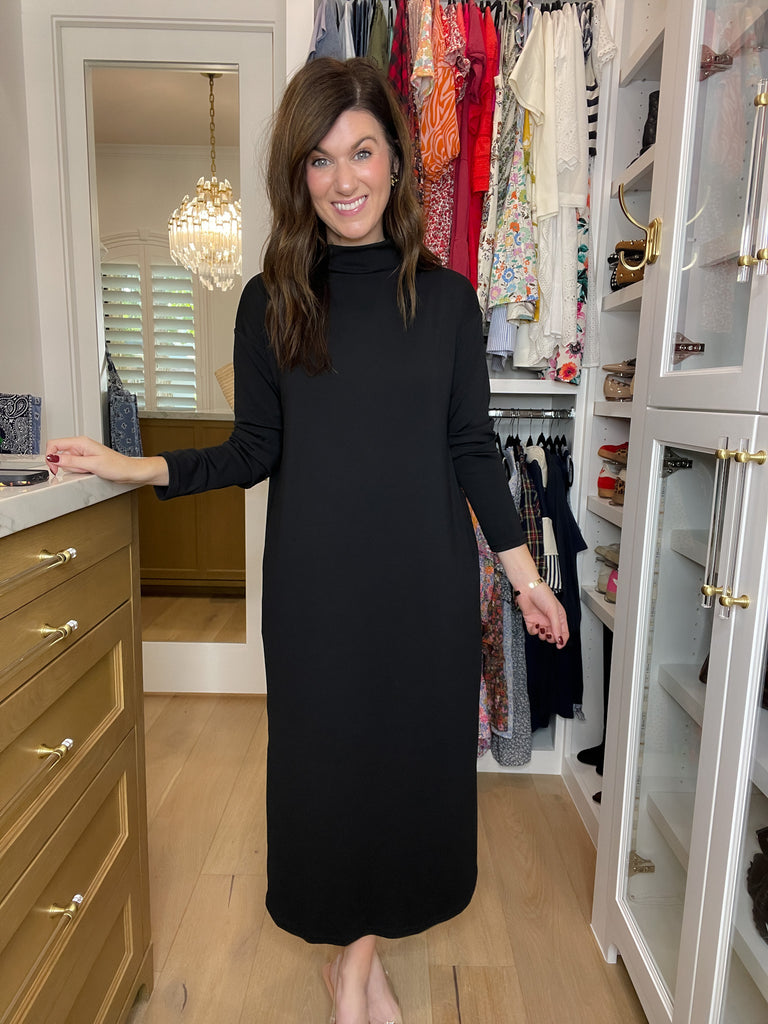 Everyday Ease Midi Dress in Black