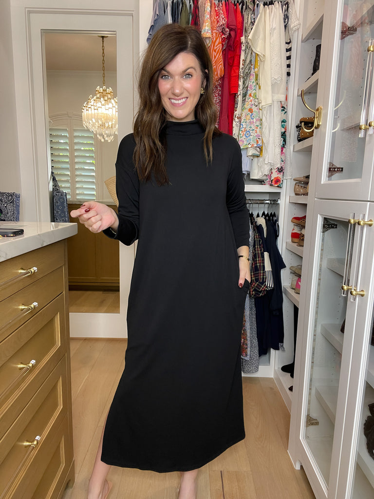 Everyday Ease Midi Dress in Black