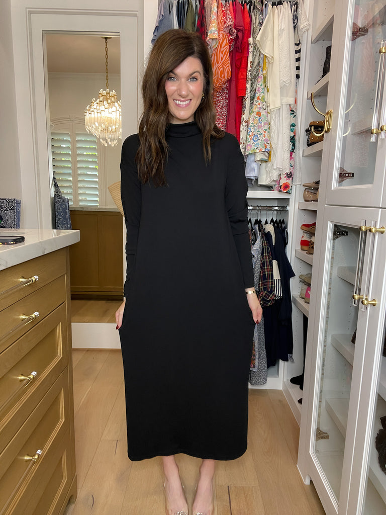 Everyday Ease Midi Dress in Black