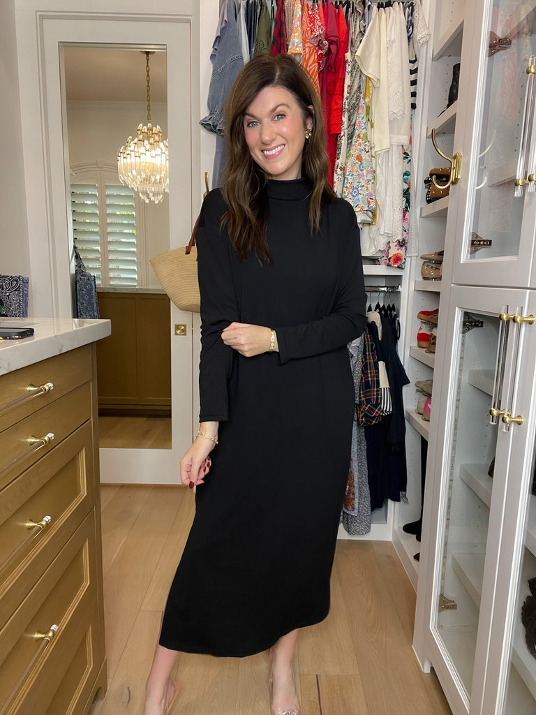 Everyday Ease Midi Dress in Black