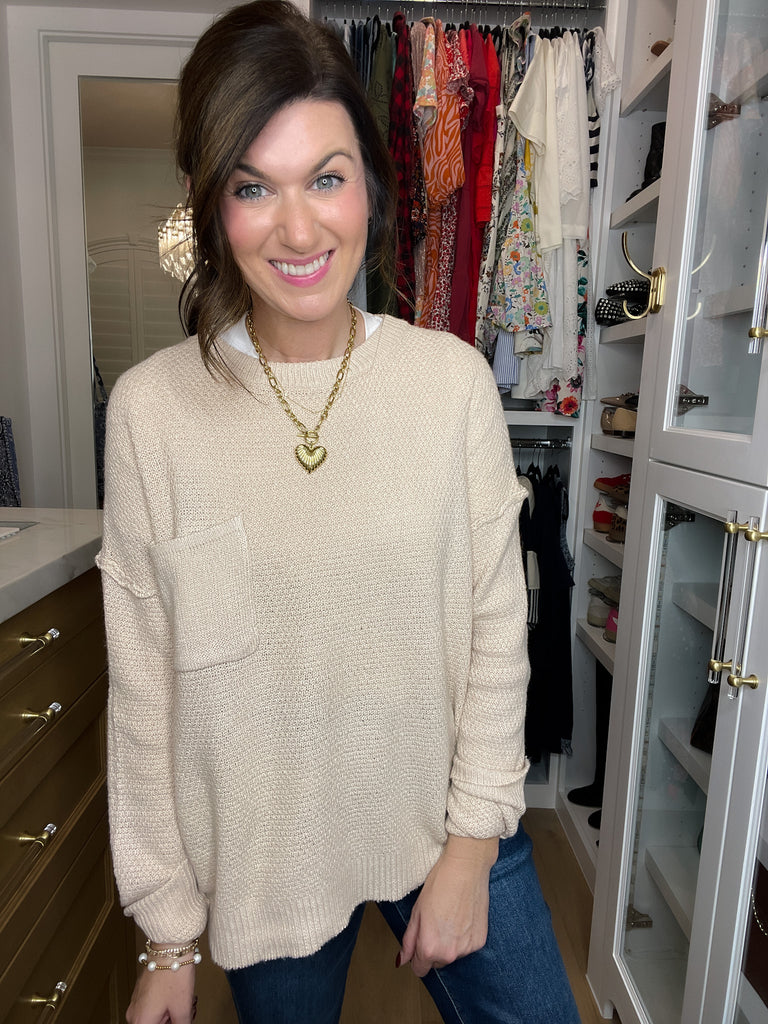 Pocket Perfect Sweater in Cream