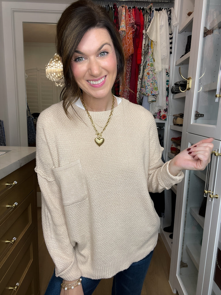 Pocket Perfect Sweater in Cream
