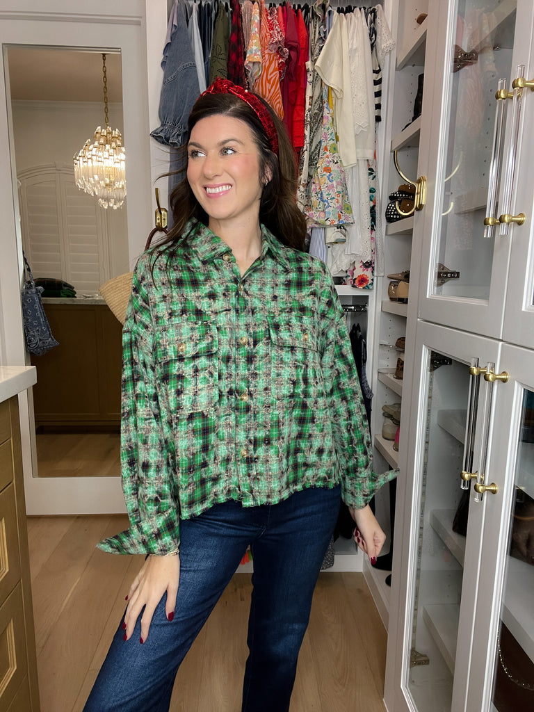 Evergreen Ease Bleached Button Down