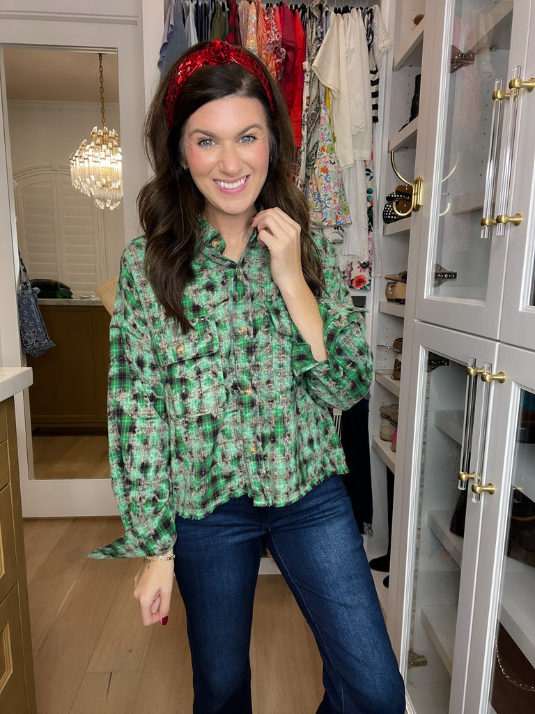 Evergreen Ease Bleached Button Down