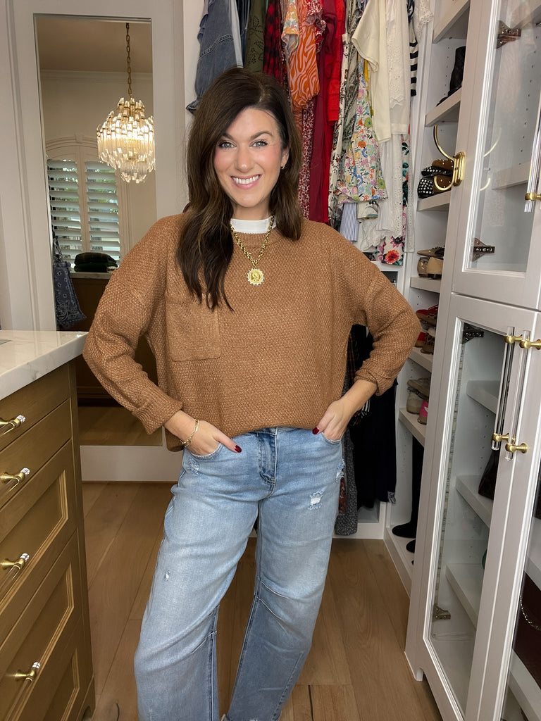 Pocket Perfect Sweater in Camel