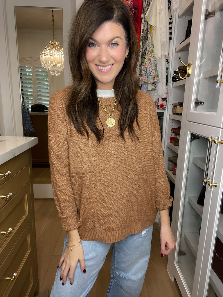 Pocket Perfect Sweater in Camel