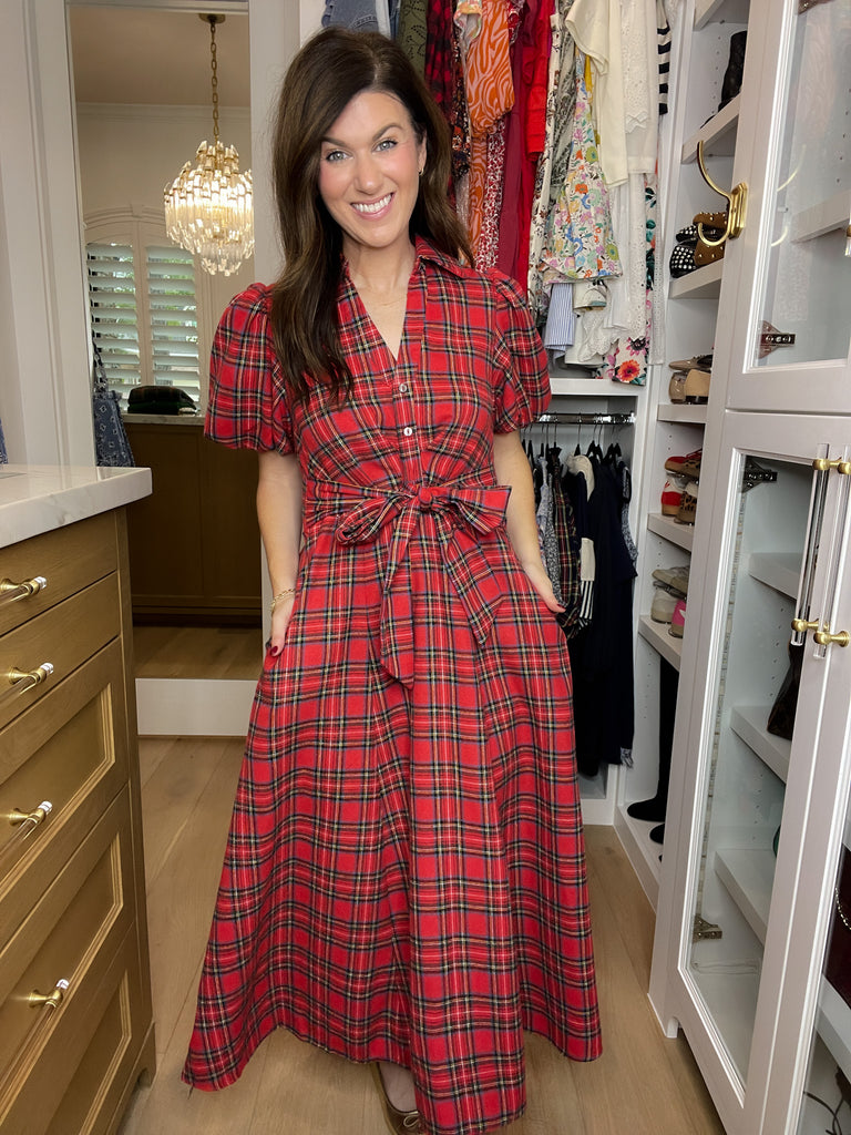 Maeve Plaid Midi Dress