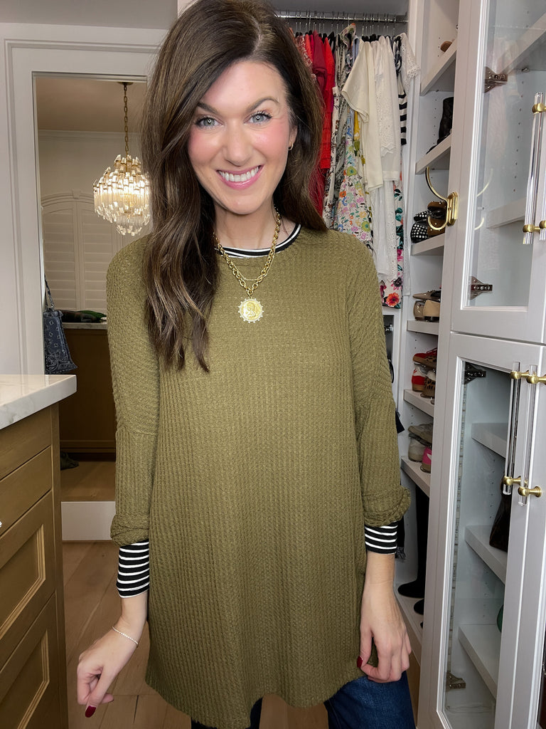 DOORBUSTER! Sure Thing Striped Tunics in Black or White *Final Sale*