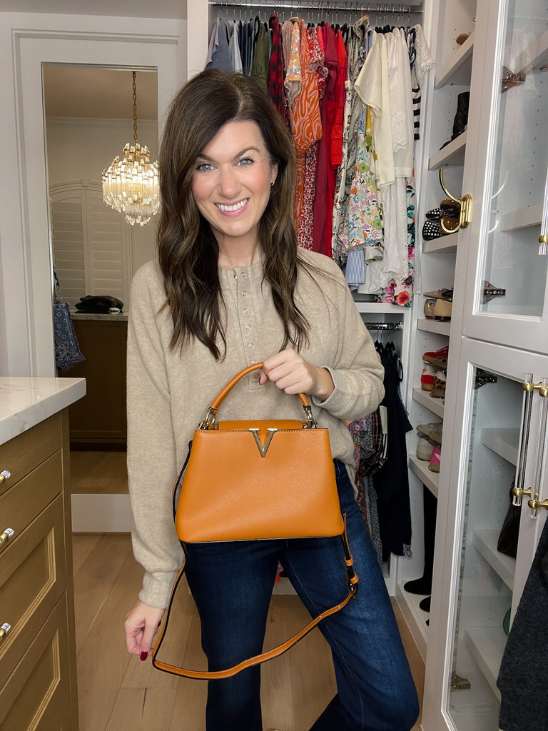 DOORBUSTER! Victoria Top Handle Bag in Tan *Final Sale*