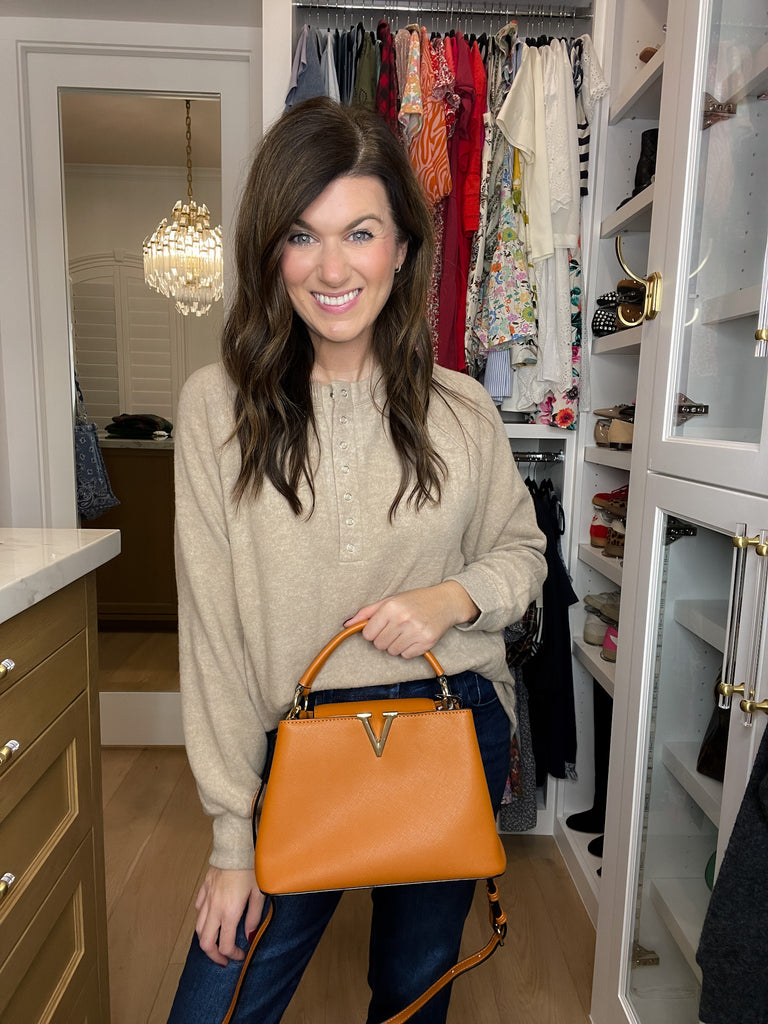 DOORBUSTER! Victoria Top Handle Bag in Tan *Final Sale*