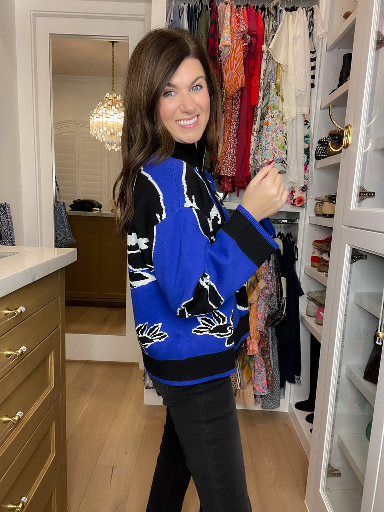 Sugarlips Carrey Floral Zip Up Sweater